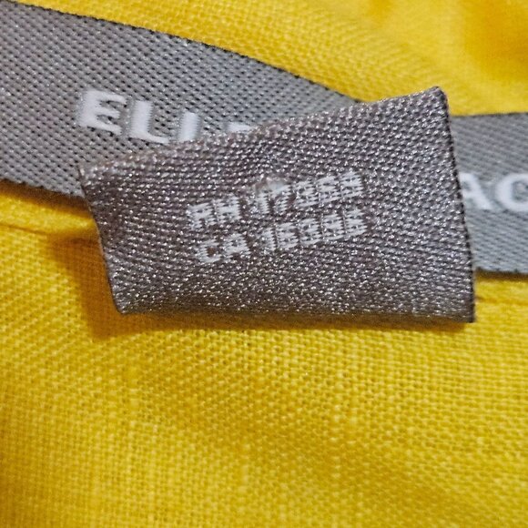 Spring Easter top Ellen Tracy Womens Yellow Tunic Shirt Size 16 100% Linen Relax - Picture 8 of 16